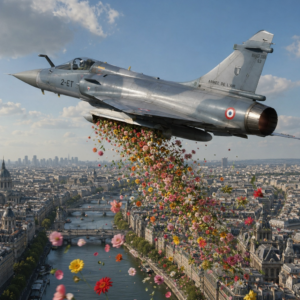 Mirage 2000 réaliste fleurs